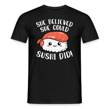 Sushi - Männer T-Shirt - Schwarz - Vorne - AI Model Male 178 light (178cm)