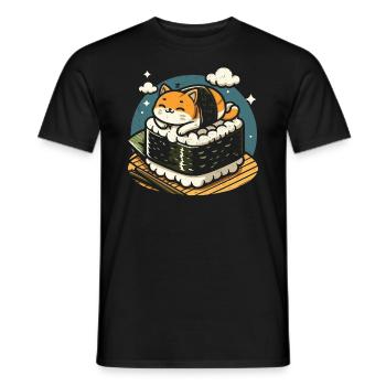 Sushi - Männer T-Shirt - Schwarz - Vorne - AI Model Male 178 light (178cm)