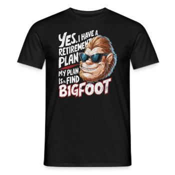 Plan de pension Bigfoot Tshirt drôle des pensions Bigfoot - T-shirt homme - noir - Devant - AI Model Male 178 light (178cm)
