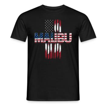 Malibu USA Flag - Männer T-Shirt - Schwarz - Vorne - AI Model Male 178 light (178cm)
