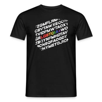 LGBTQIA+ Pride and Strong LGBTQIA+ - Männer T-Shirt - Schwarz - Vorne - AI Model Male 178 light (178cm)