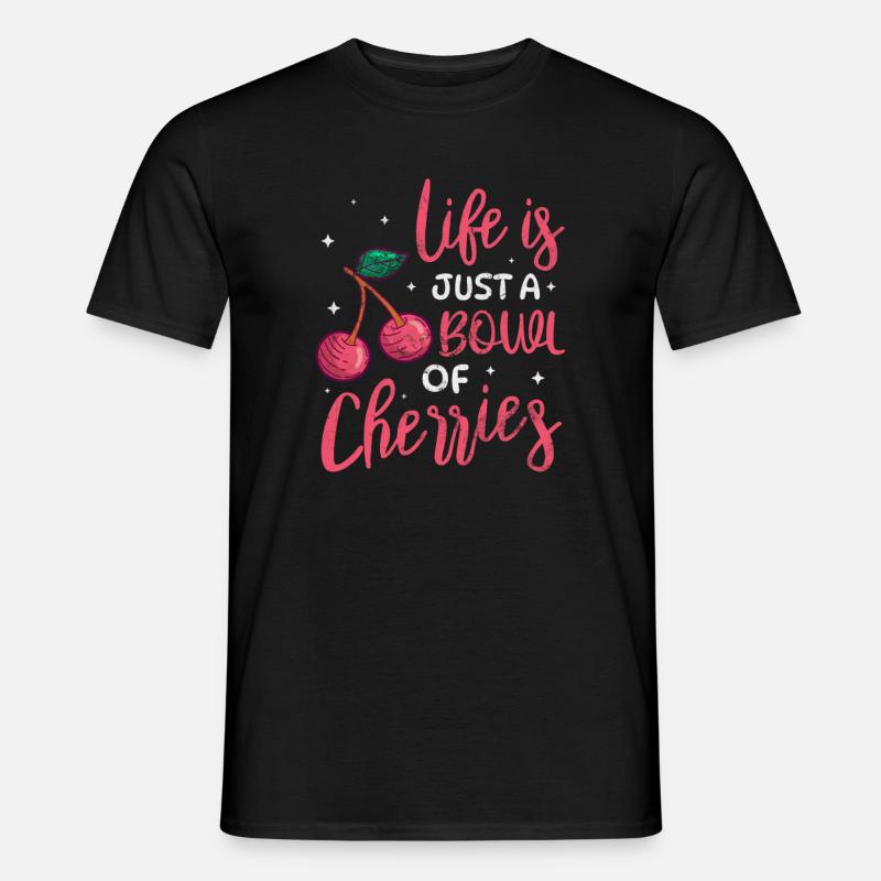 Kirsche - Männer T-Shirt - Schwarz
