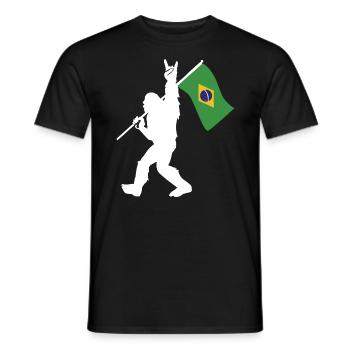 Bigfoot mit Brasilianischer Flagge - Männer T-Shirt - Schwarz - Vorne - AI Model Male 178 light (178cm)