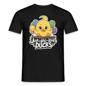 Just a Girl Who Loves Ducks Cute Design - Men's T-Shirt - black - Front - AI Model Male 178 light (178cm)