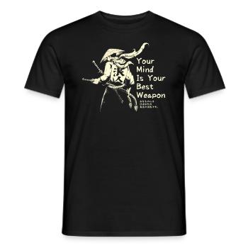 Samurai Ronin Sword Fighting Warrior Gift - Men's T-Shirt - black - Front - AI Model Male 178 light (178cm)