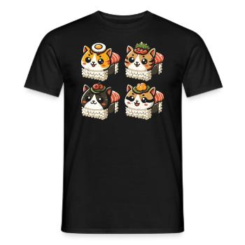 Sushi - Männer T-Shirt - Schwarz - Vorne - AI Model Male 178 light (178cm)