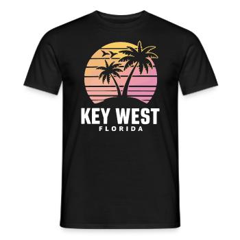 Key West Florida Sunset Design - Men's T-Shirt - black - Front - AI Model Male 178 light (178cm)