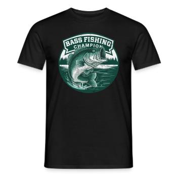 Bass Fishing Champion Design for Anglers - Men's T-Shirt - black - Front - AI Model Male 178 light (178cm)