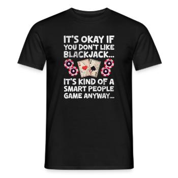 Black Jack Blackjack Kartenspiel Casino Geschenk - Männer T-Shirt - Schwarz - Vorne - AI Model Male 178 light (178cm)