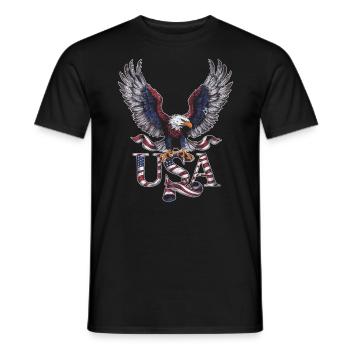Patriotic USA Eagle Design - Men's T-Shirt - black - Front - AI Model Male 178 light (178cm)