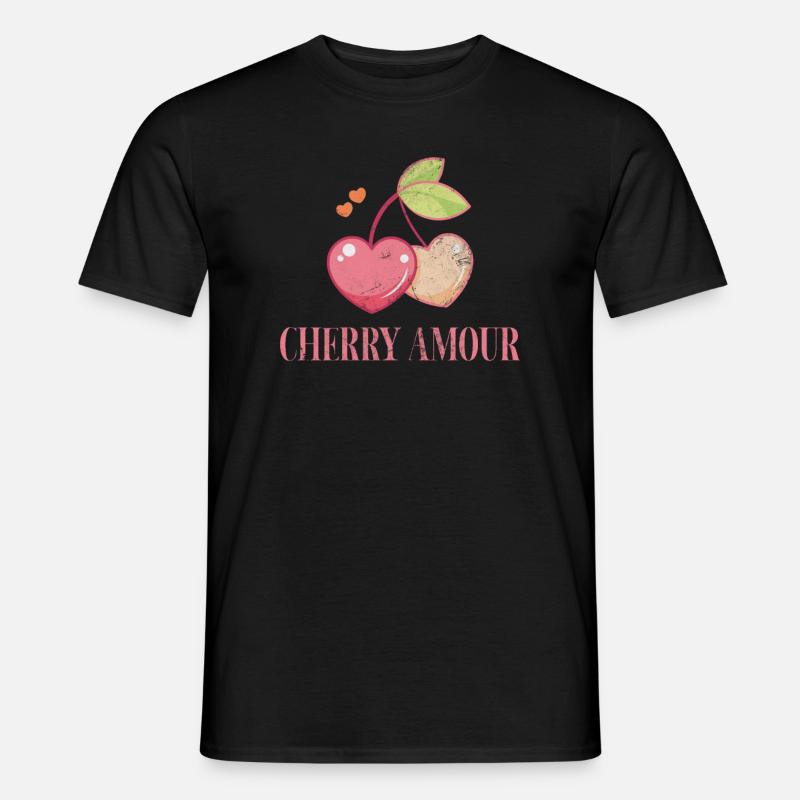 Kirsche - Männer T-Shirt - Schwarz
