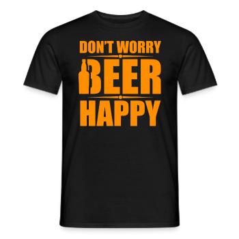 Don't WorryBeer Happy funny Beer Quotes - Men's T-Shirt - black - Front - AI Model Male 178 light (178cm)