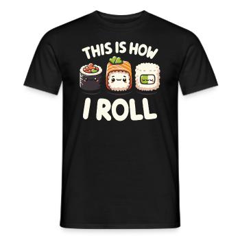 Sushi Essen Japan Nigiri Geschenk - Männer T-Shirt - Schwarz - Vorne - AI Model Male 178 light (178cm)