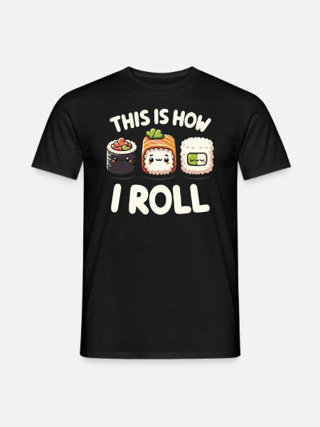 Sushi Essen Japan Nigiri Geschenk - Männer T-Shirt - Schwarz
