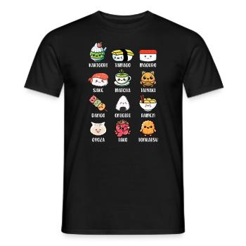 Sushi Food Japon Nigiri Cadeau - T-shirt homme - noir - Devant - AI Model Male 178 light (178cm)