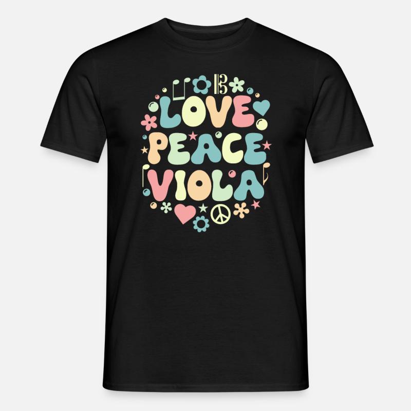 Bratsche Viola Bratschist Retro Love - Männer T-Shirt - Schwarz