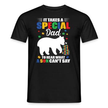 Journée de sensibilisation aux pères autistes - T-shirt homme - noir - Devant - AI Model Male 178 light (178cm)