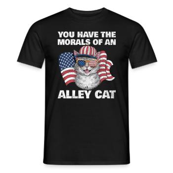 Chat de gouttière, conception de chat drôle - T-shirt homme - noir - Devant - AI Model Male 178 light (178cm)