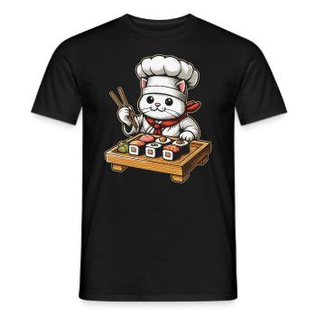 Sushi Essen Japan Nigiri Geschenk - Männer T-Shirt - Schwarz - Vorne - AI Model Male 178 light (178cm)