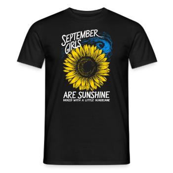 September Birthday Girl Sunflower - Men's T-Shirt - black - Front - AI Model Male 178 light (178cm)