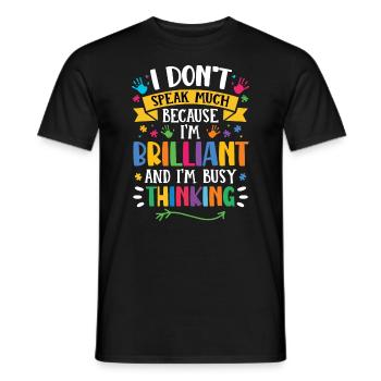 Journée de sensibilisation à l’autisme : Cadeau pour autistes - T-shirt homme - noir - Devant - AI Model Male 178 light (178cm)