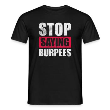 Burpees - Men's T-Shirt - black - Front - AI Model Male 178 light (178cm)