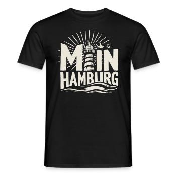 Moin hamburg Hambur Shirt - Men's T-Shirt - black - Front - AI Model Male 178 light (178cm)