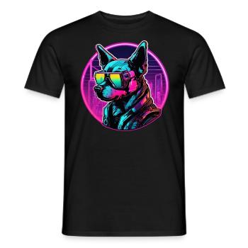 The coolest dog in the club - Men's T-Shirt - black - Front - AI Model Male 178 light (178cm)
