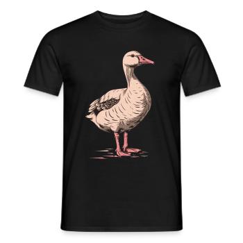 Gans in vintage pink - Männer T-Shirt - Schwarz - Vorne - AI Model Male 178 light (178cm)