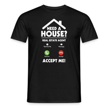 Agent immobilier Agent immobilier Cadeau d’agent immobilier - T-shirt homme - noir - Devant - AI Model Male 178 light (178cm)