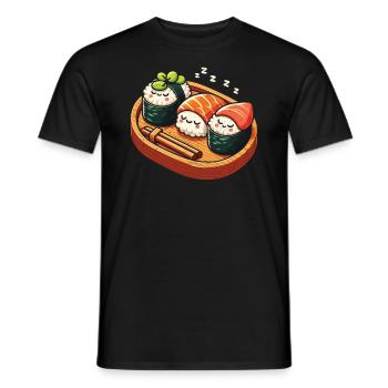 Sushi - Männer T-Shirt - Schwarz - Vorne - AI Model Male 178 light (178cm)
