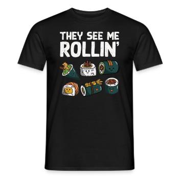 Sushi - Männer T-Shirt - Schwarz - Vorne - AI Model Male 178 light (178cm)