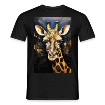 Goldene Giraffe - Männer T-Shirt - Schwarz - Vorne - AI Model Male 178 light (178cm)