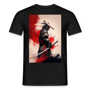 Blutroter Samurai - Männer T-Shirt - Schwarz - Vorne - AI Model Male 178 light (178cm)