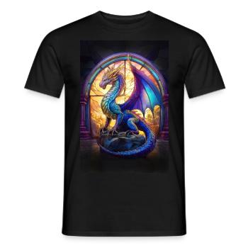 Kristalldrache - Männer T-Shirt - Schwarz - Vorne - AI Model Male 178 light (178cm)