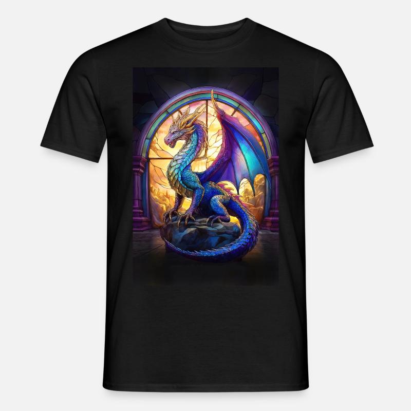 Kristalldrache - Männer T-Shirt - Schwarz