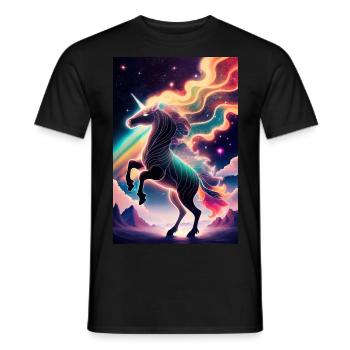 Kosmisches Einhorn - Männer T-Shirt - Schwarz - Vorne - AI Model Male 178 light (178cm)