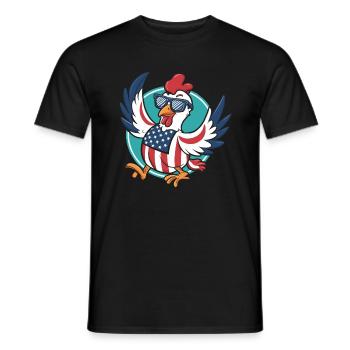 Patriotisches USA Huhn - Männer T-Shirt - Schwarz - Vorne - AI Model Male 178 light (178cm)