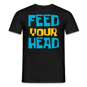 Feed your head - füttere Deinen Kopf - Men's T-Shirt - black - Front - AI Model Male 178 light (178cm)