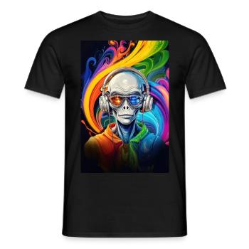 Cosmic Vibes - Männer T-Shirt - Schwarz - Vorne - AI Model Male 178 light (178cm)