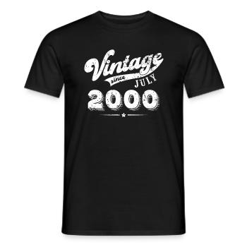Vintage since July 2000 Geburtstag Geschenk - Männer T-Shirt - Schwarz - Vorne - AI Model Male 178 light (178cm)