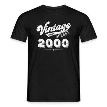 Vintage since August 2000 Geburtstag Geschenk - Männer T-Shirt - Schwarz - Vorne - AI Model Male 178 light (178cm)