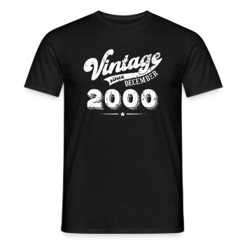 Vintage since December 2000 Geburtstag Geschenk - Männer T-Shirt - Schwarz - Vorne - AI Model Male 178 light (178cm)