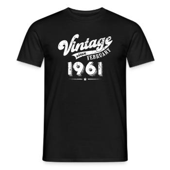 Millésime depuis Février 1961 Cadeau d’anniversaire - T-shirt homme - noir - Devant - AI Model Male 178 light (178cm)