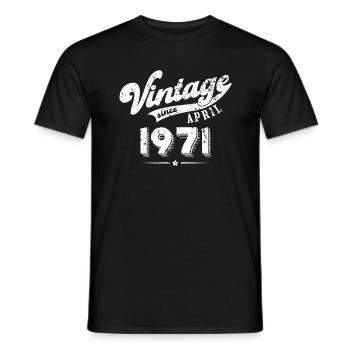 Vintage since April 1971 Birthday Gift - Men's T-Shirt - black - Front - AI Model Male 178 light (178cm)