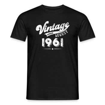 Millésime depuis août 1961 Cadeau d’anniversaire - T-shirt homme - noir - Devant - AI Model Male 178 light (178cm)