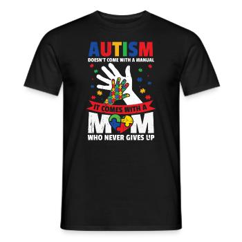 Autisme - T-shirt homme - noir - Devant - AI Model Male 178 light (178cm)