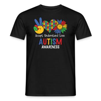 Autisme - T-shirt homme - noir - Devant - AI Model Male 178 light (178cm)
