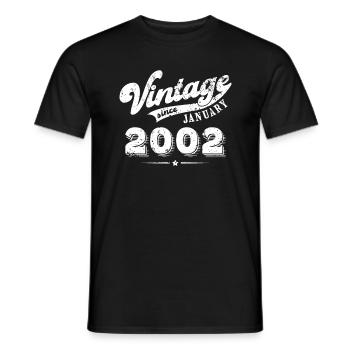 Vintage since January 2002 Geburtstag Geschenk - Männer T-Shirt - Schwarz - Vorne - AI Model Male 178 light (178cm)