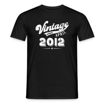 Vintage since April 2012 Birthday Gift - Men's T-Shirt - black - Front - AI Model Male 178 light (178cm)